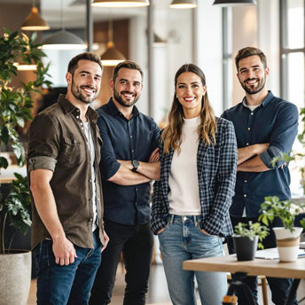 small business team in office environment