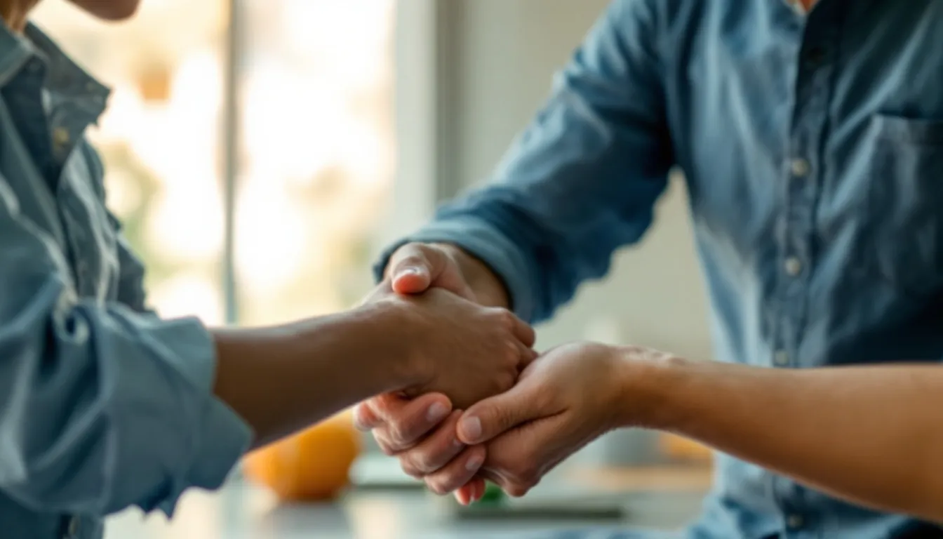two people shaking hands