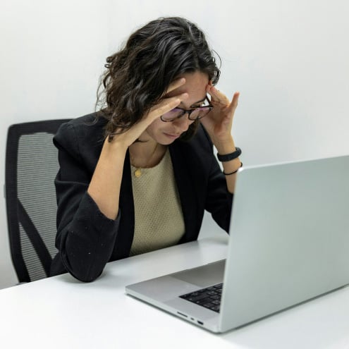 Business woman stressed about her small business problems